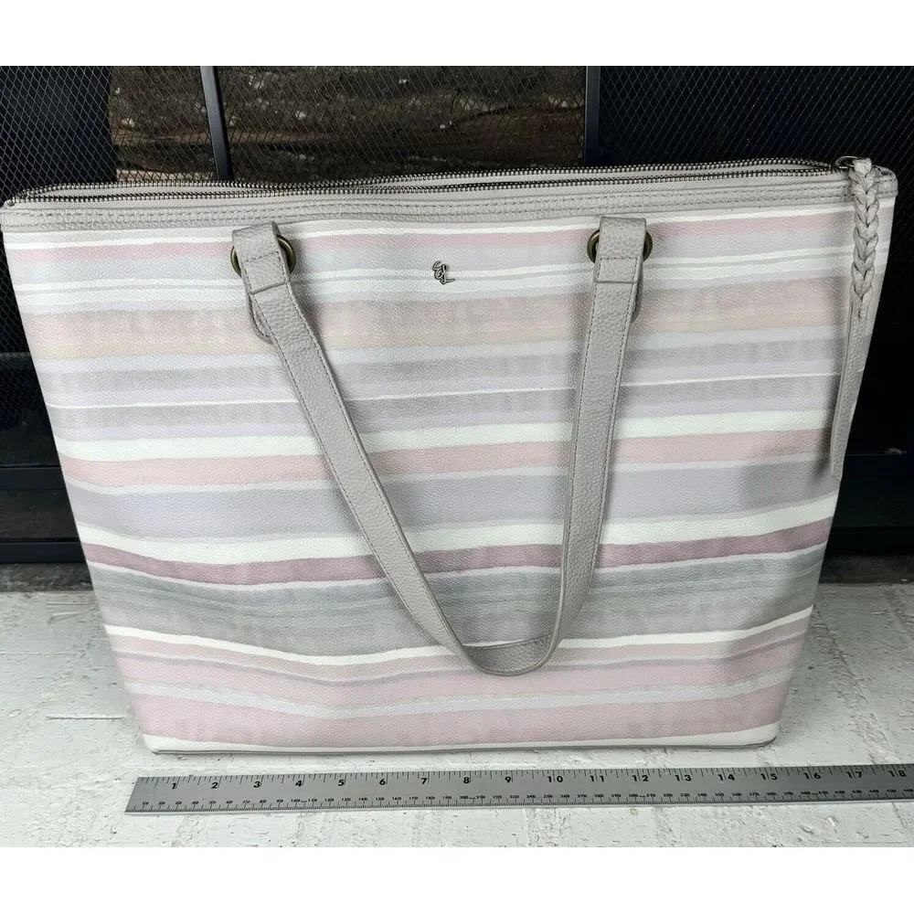 Elliott Lucca‎ Aria Multicolor Stripe Large Tote Shoulder Handbag Retail $128